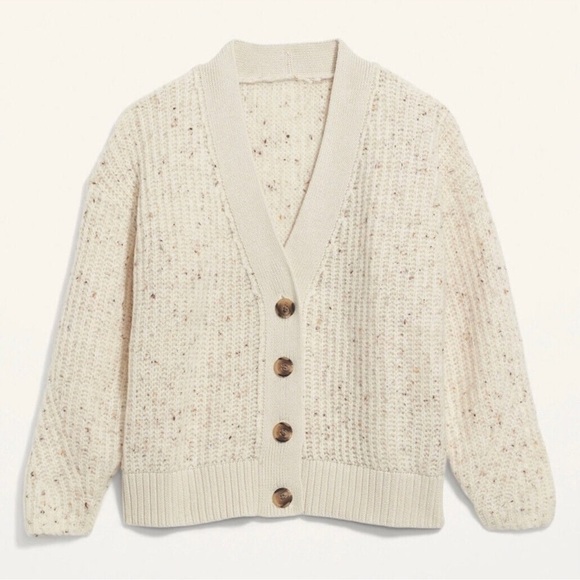 Old Navy Shaker-Stitch Button-Front Speckled Cardigan Sweater Size XXL Oversized - Picture 3 of 12